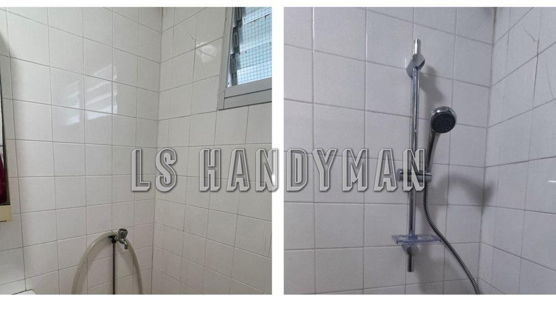 Install shower rod at Pasir Ris