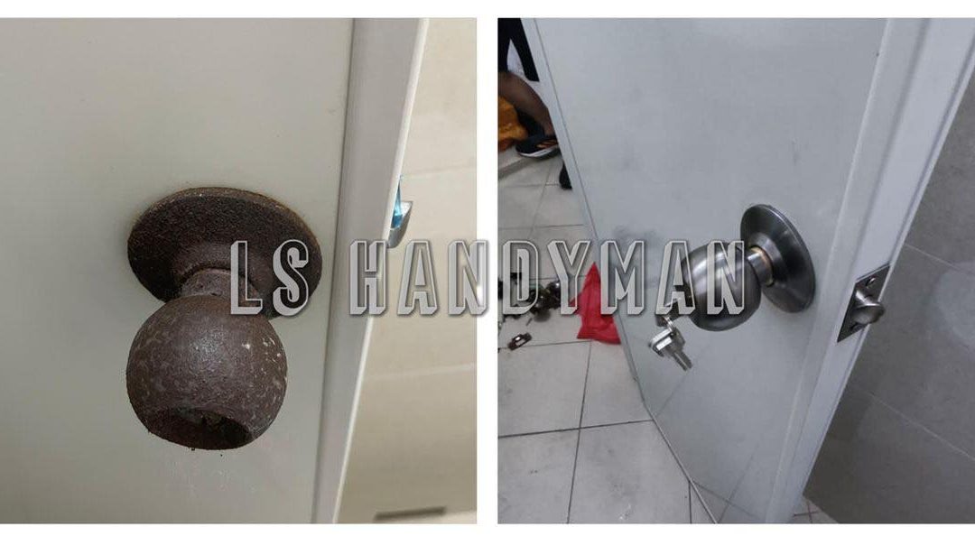 Replace door knob at Upper Road