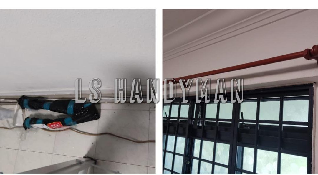 Install curtain rod at AMK